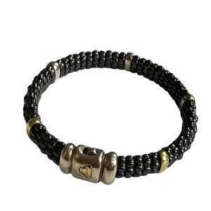 Authentic LAGOS Caviar Bracelet Black with Silver and Gold Accents